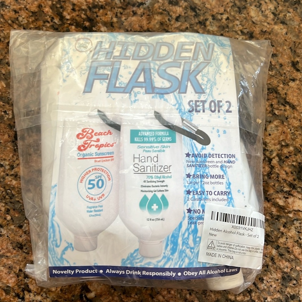 ** New ** Hidden Lotion Flask 2-Pack  * unique gift *